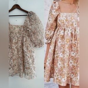 Storia floral puff sleeve babydoll dress size small cottagecore fairycore whimsy